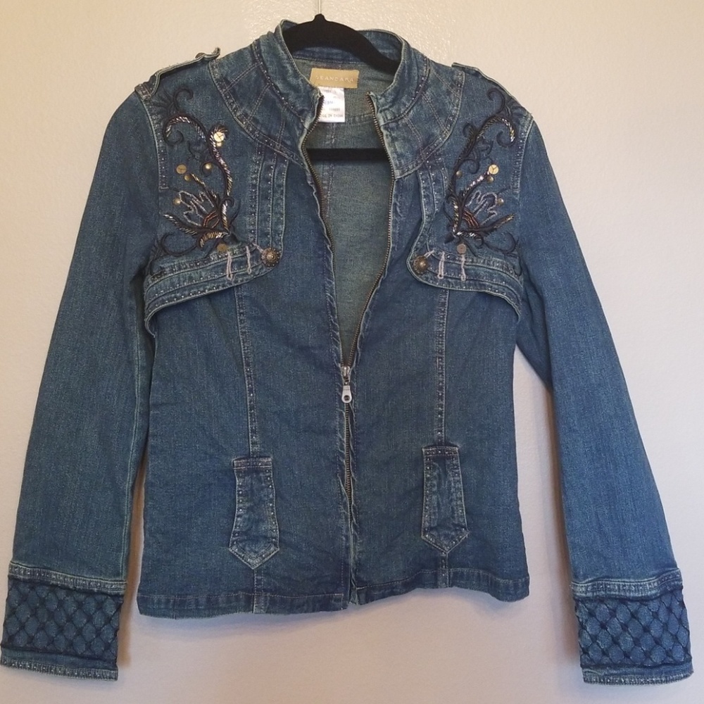 Seandara embellished jean jacket size L
